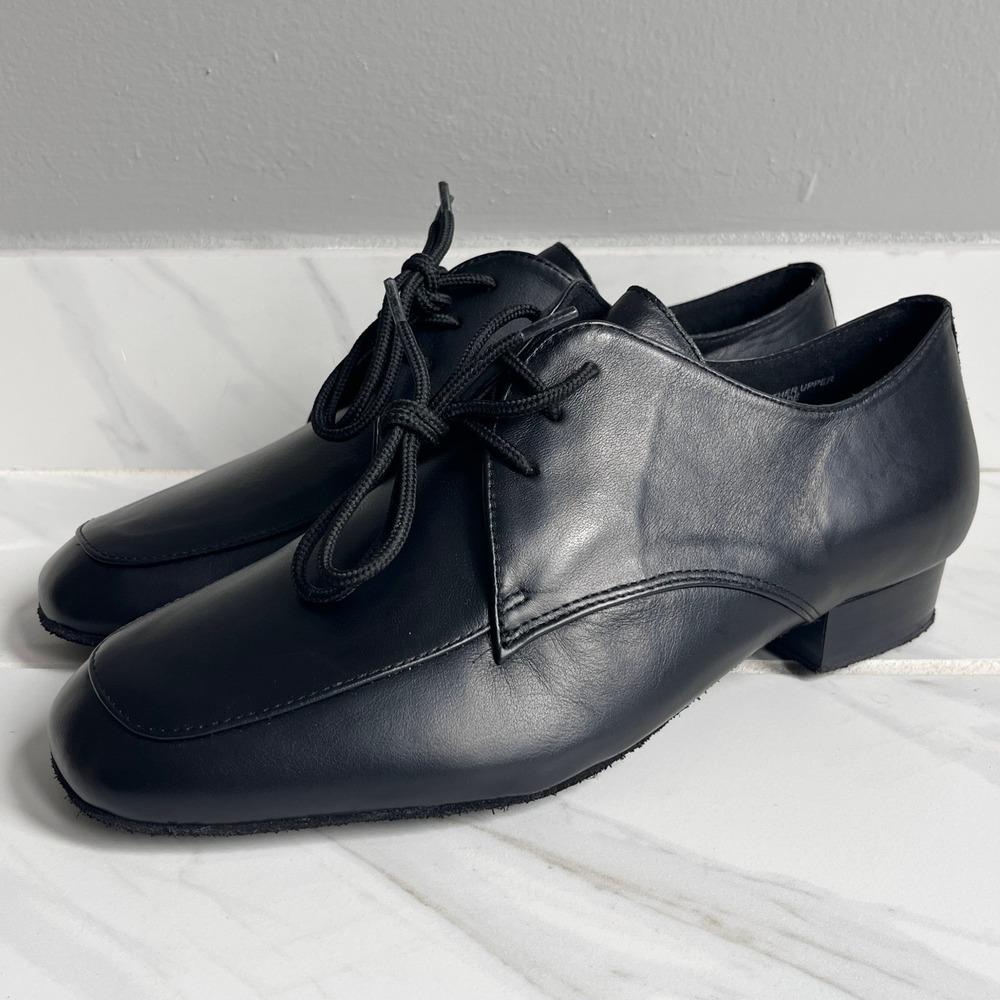 Capezio Mens Ben Black Leather Ballroom Dance Shoes Oxford Lace Up Size 8 M